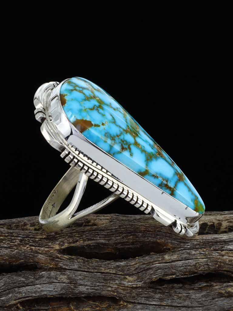 Sterling Silver Kingman Turquoise Ring, Size 8 - PuebloDirect.com