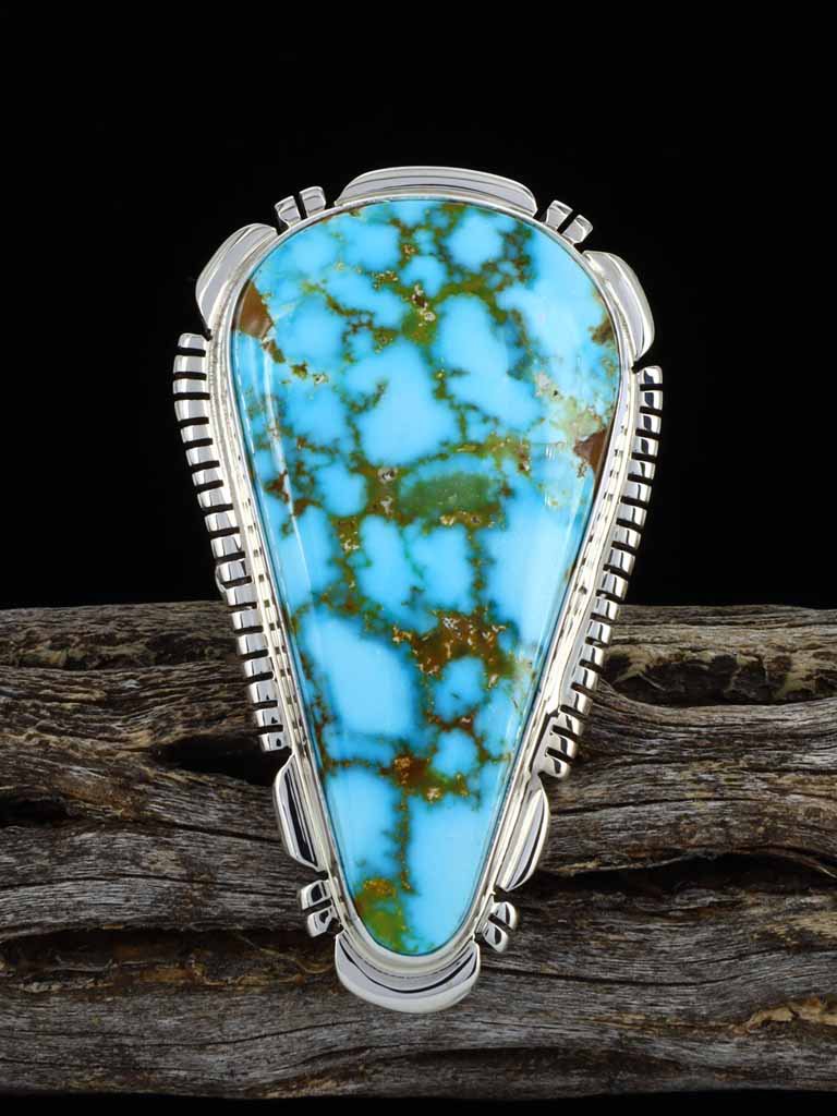 Sterling Silver Kingman Turquoise Ring, Size 8 - PuebloDirect.com