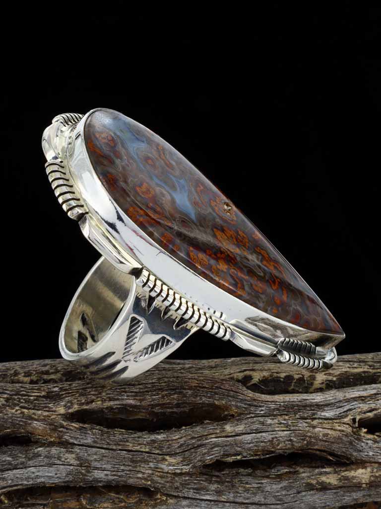 Sterling Silver Agate Ring, Size 10 1/4 - PuebloDirect.com