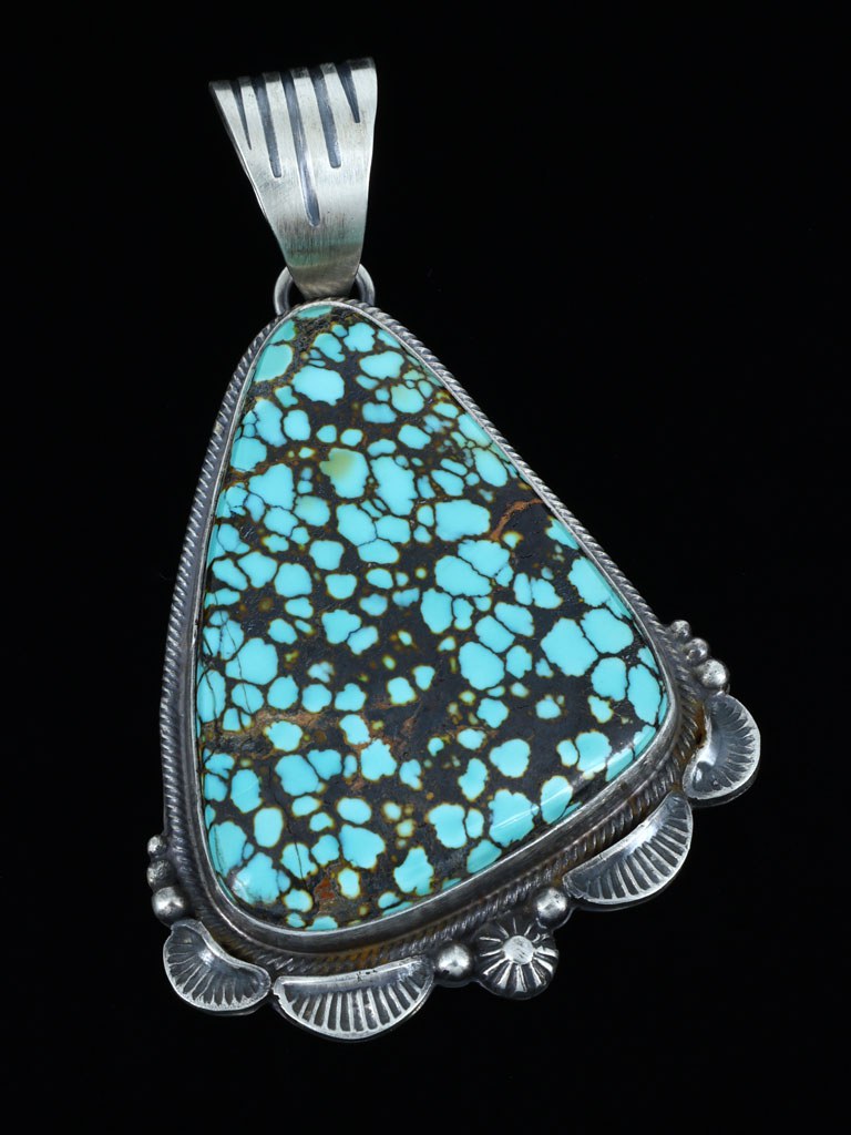 Native American Sterling Silver Sky Horse Turquoise Pendant - PuebloDirect.com