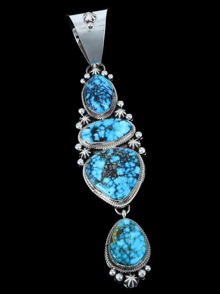 Native American Indian Jewelry Kingman Turquoise Pendant - PuebloDirect.com