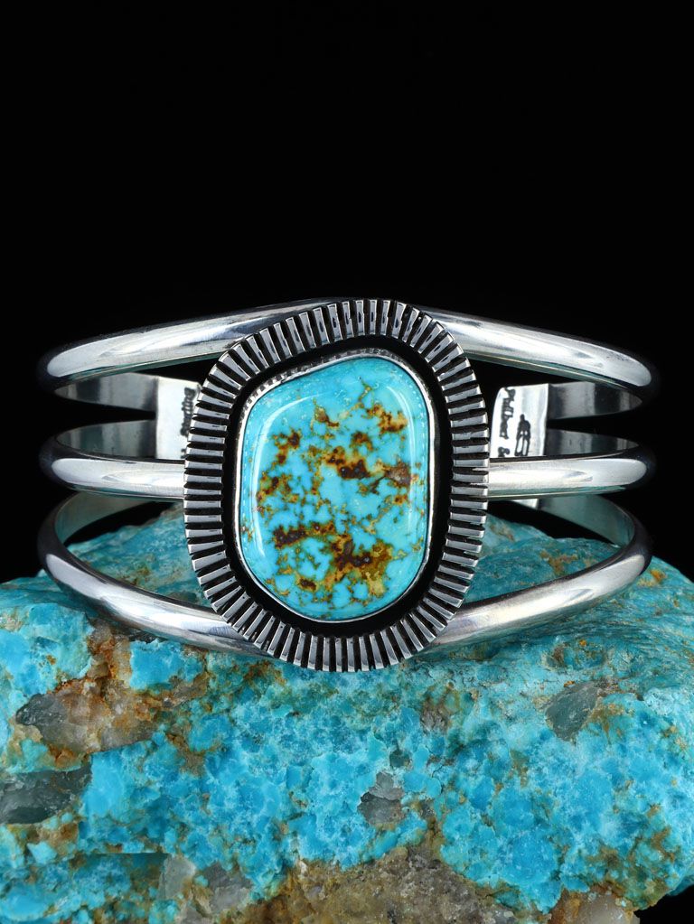 Native American Jewelry Royston Turquoise Cuff Bracelet - PuebloDirect.com