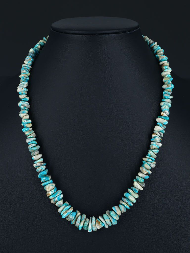 Native American Indian Jewelry Single Strand Turquoise Necklace - PuebloDirect.com