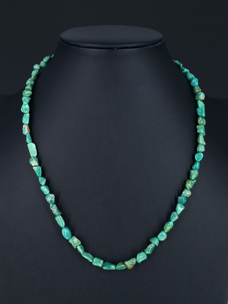 20" Native American Jewelry Single Strand Turquoise Necklace - PuebloDirect.com