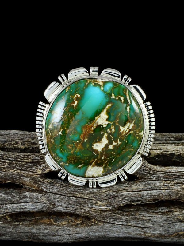 Native American Jewelry Natural Turquoise Mountain Turquoise Ring, Size 7 - PuebloDirect.com