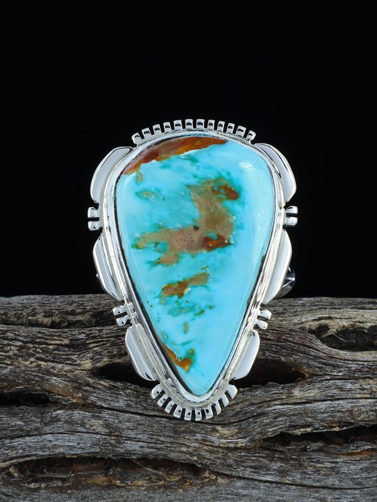Natural Royston Turquoise Ring, Size 8 1/2 - PuebloDirect.com