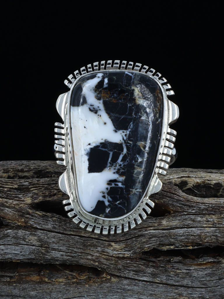 Sterling Silver White Buffalo Ring, Size 7 1/2 - PuebloDirect.com