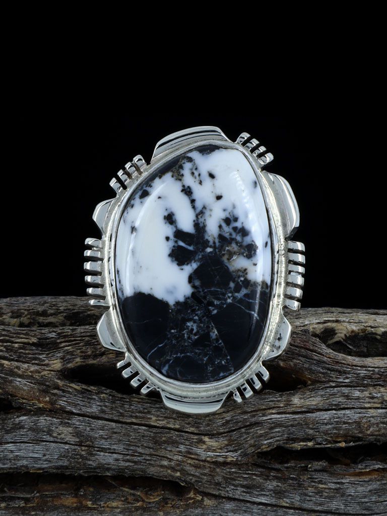 Sterling Silver White Buffalo Ring, Size 6 1/2 - PuebloDirect.com