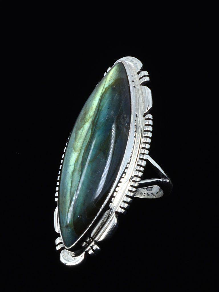 Sterling Silver Labradorite Ring, Size 8 - PuebloDirect.com