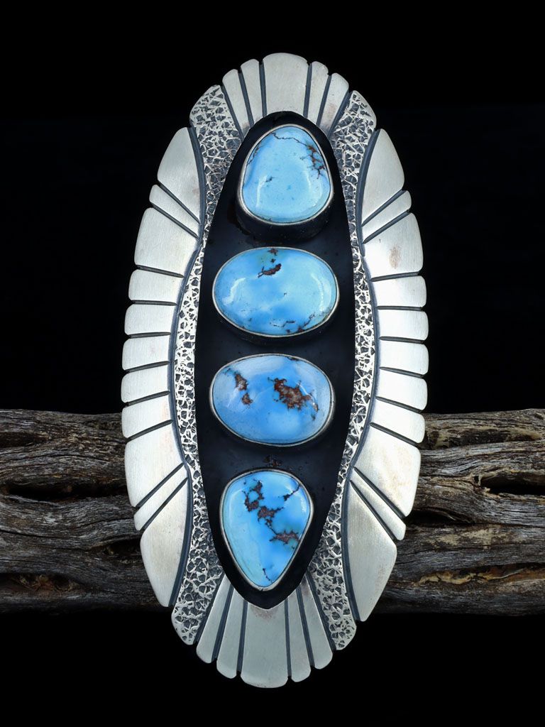 Native American Golden Hill Turquoise Ring, Size 7 - PuebloDirect.com