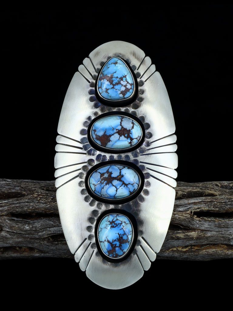 Native American Golden Hill Turquoise Ring, Size 8 - PuebloDirect.com