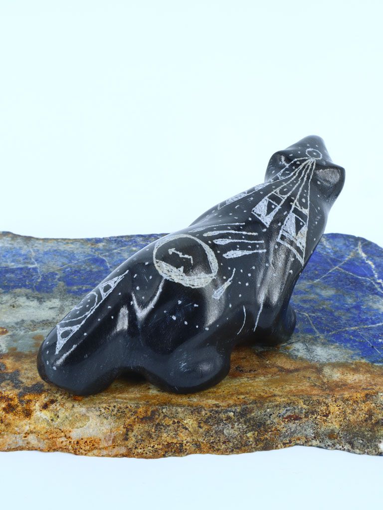 Black Marble Bear Zuni Fetish - PuebloDirect.com