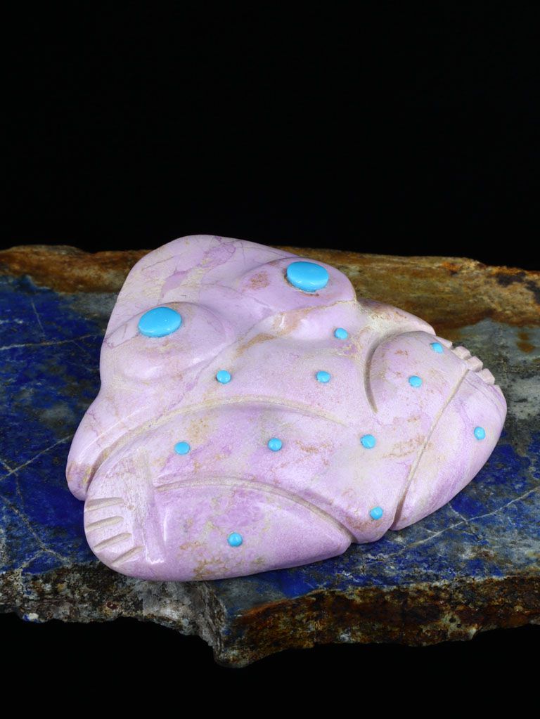 Dyed Marble Frog Zuni Fetish - PuebloDirect.com
