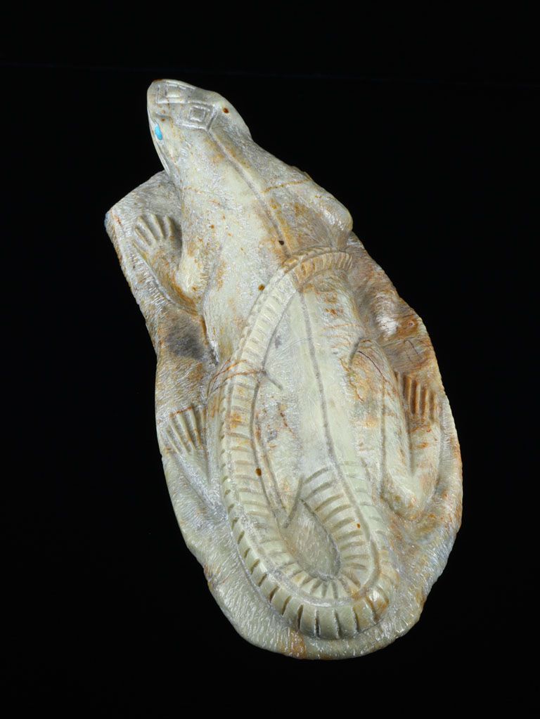 Picasso Marble Lizard Zuni Fetish - PuebloDirect.com