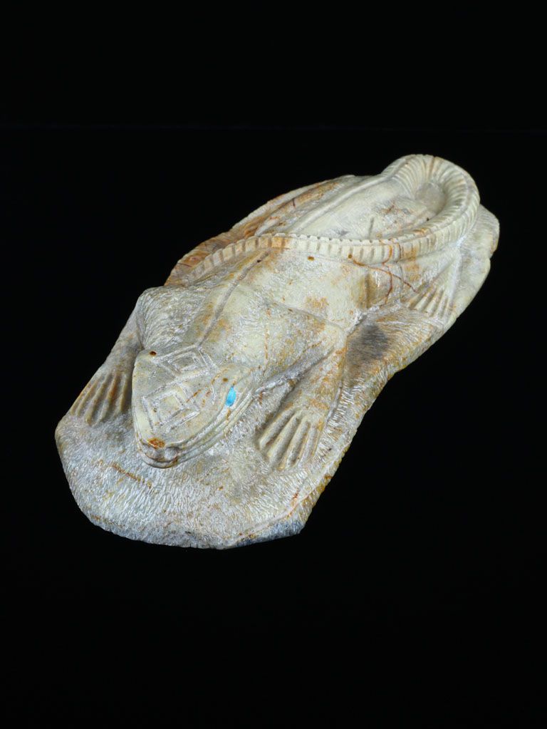 Picasso Marble Lizard Zuni Fetish - PuebloDirect.com