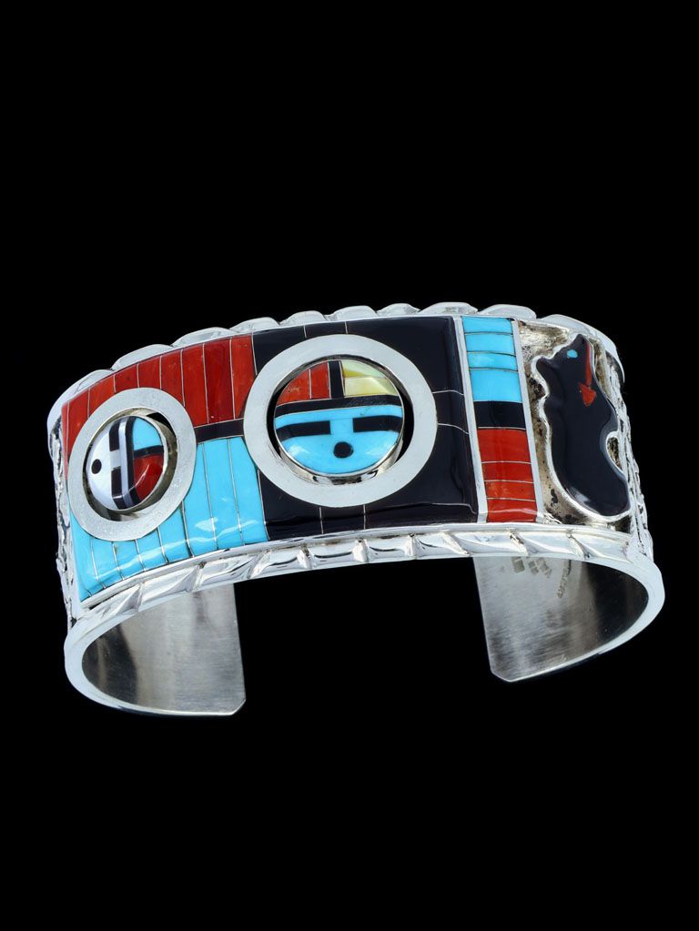 Sterling Silver Zuni Coral and Turquoise Bracelet Signed by Artist –  Destiny's Corner